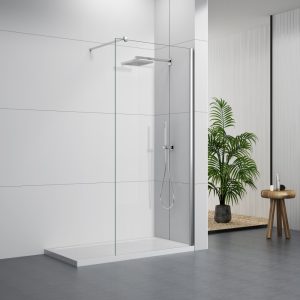D102C 6/8/10mm Chrome Walk-In Shower Enclosure With Support Bar
