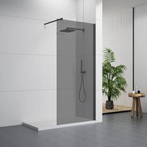 D102BG 6/8/10mm Gray Glass Walk-In Shower Enclosure With Support Bar