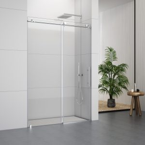 D31ACH  Single Sliding Frameless Shower Door Round Guide Rail
