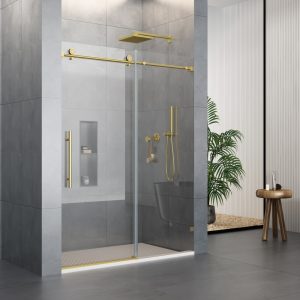 D31GD Single Sliding Frameless Shower Door Round Guide Rail