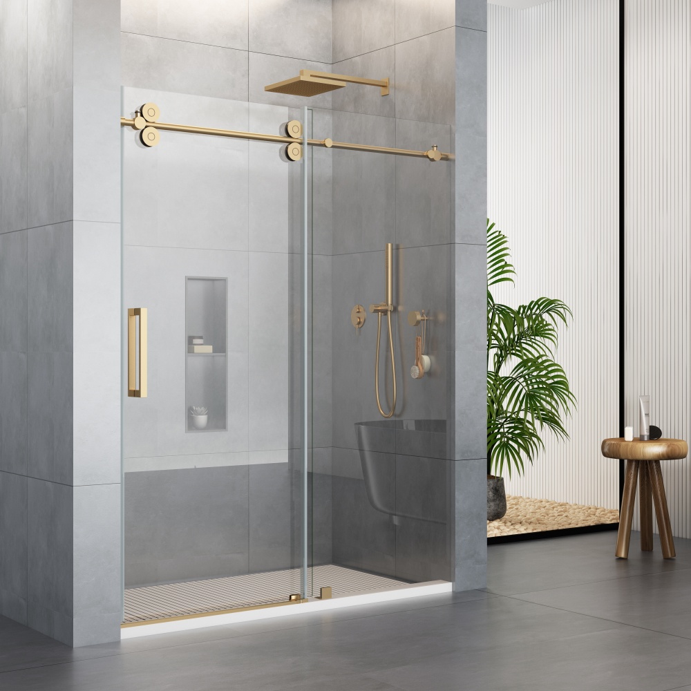 D38GD Single Sliding Frameless Shower door
