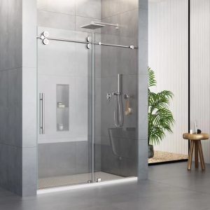 D38CH Single Sliding Frameless Shower Door Round Guide Rail