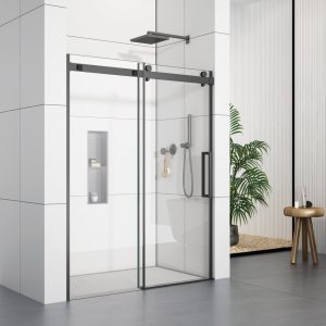 D32BL Soft Closing Frameless Single Sliding Shower Door