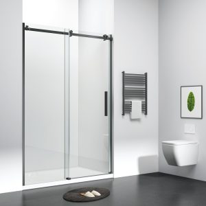 D32BL Matte Black Frameless Shower Door