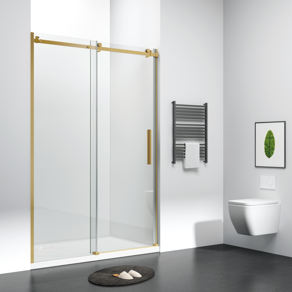 D32GD Golden  Frameless Shower Door