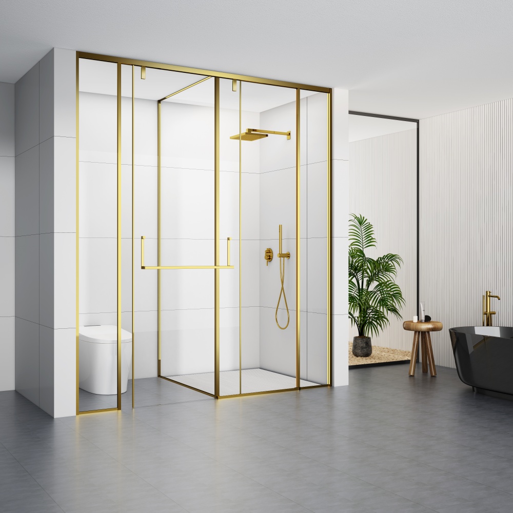D33TGD Golden T Shape Shower Enclosure