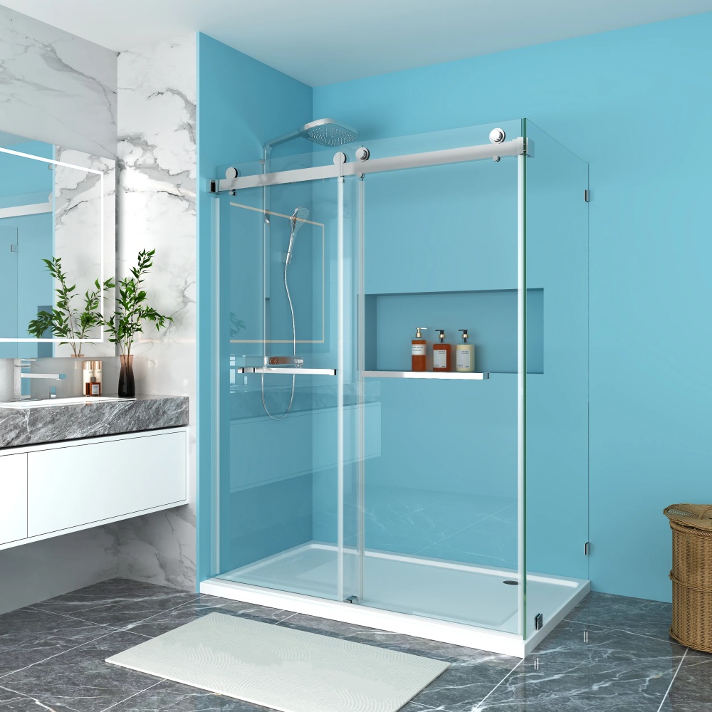 D36LCH Single Sliding Door Frameless Shower Enclosure