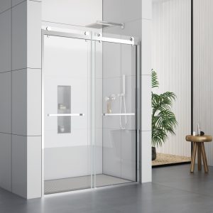 D37CH Double Sliding Semi Frameless Shower Doors