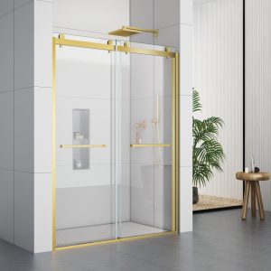 D37GD Double Sliding Semi Frameless Shower Doors