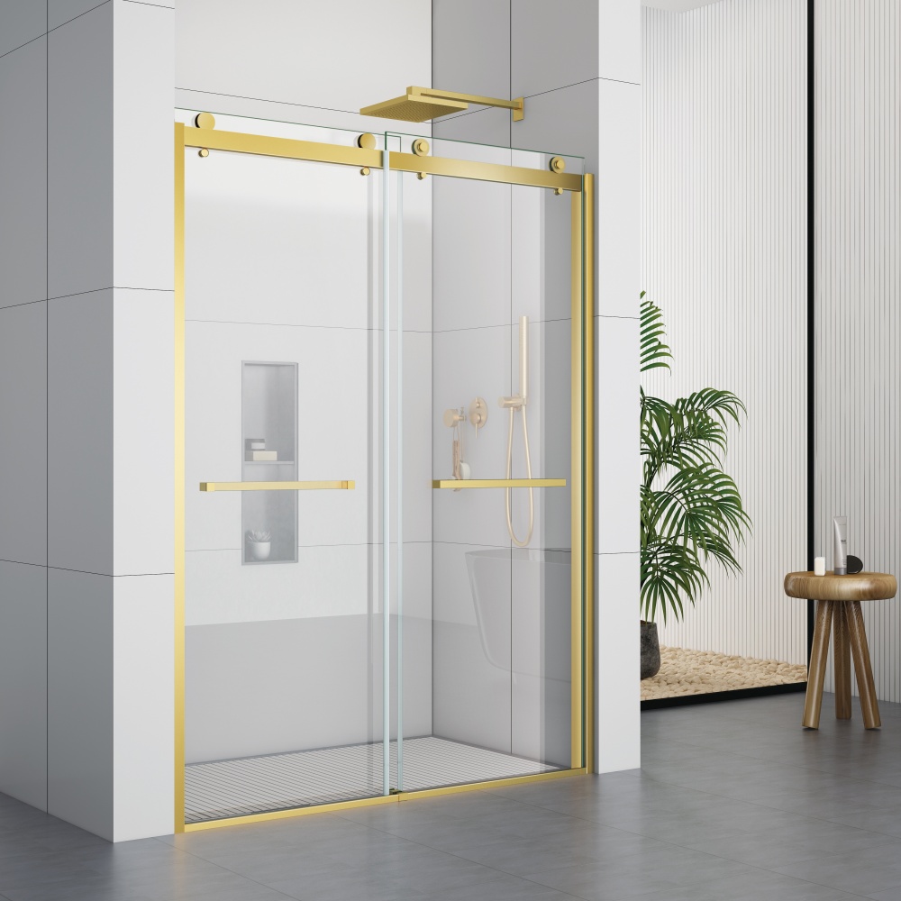 D37GD Double Sliding Semi Frameless Shower Doors