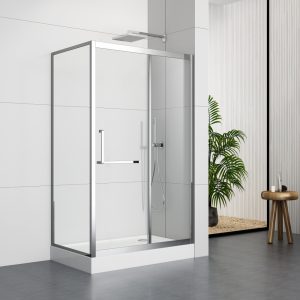 D53LCH 80x120/90x120Cm Rectangle Chrome Frame Sliding Door Shower Enclosure