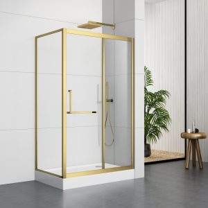 D53LGD 80×120/90x120Cm Rectangle Golden Frame Sliding Door Shower Enclosure