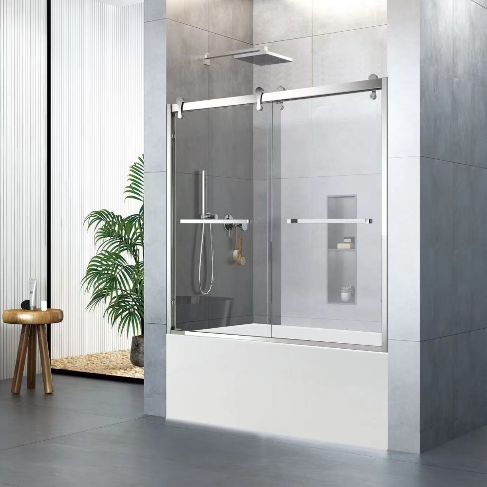 D57BCH Chrome Bathtub Double Sliding Shower Doors