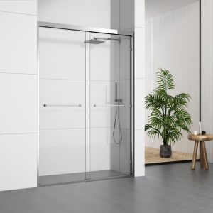 D86CH Chrome Frame Double Sliding Shower Doors