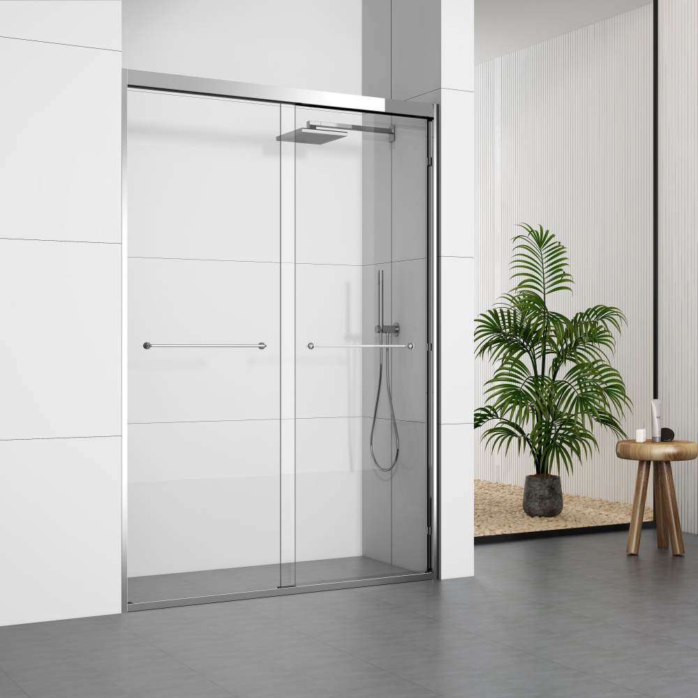 D86CH Chrome Frame Double Sliding Shower Doors
