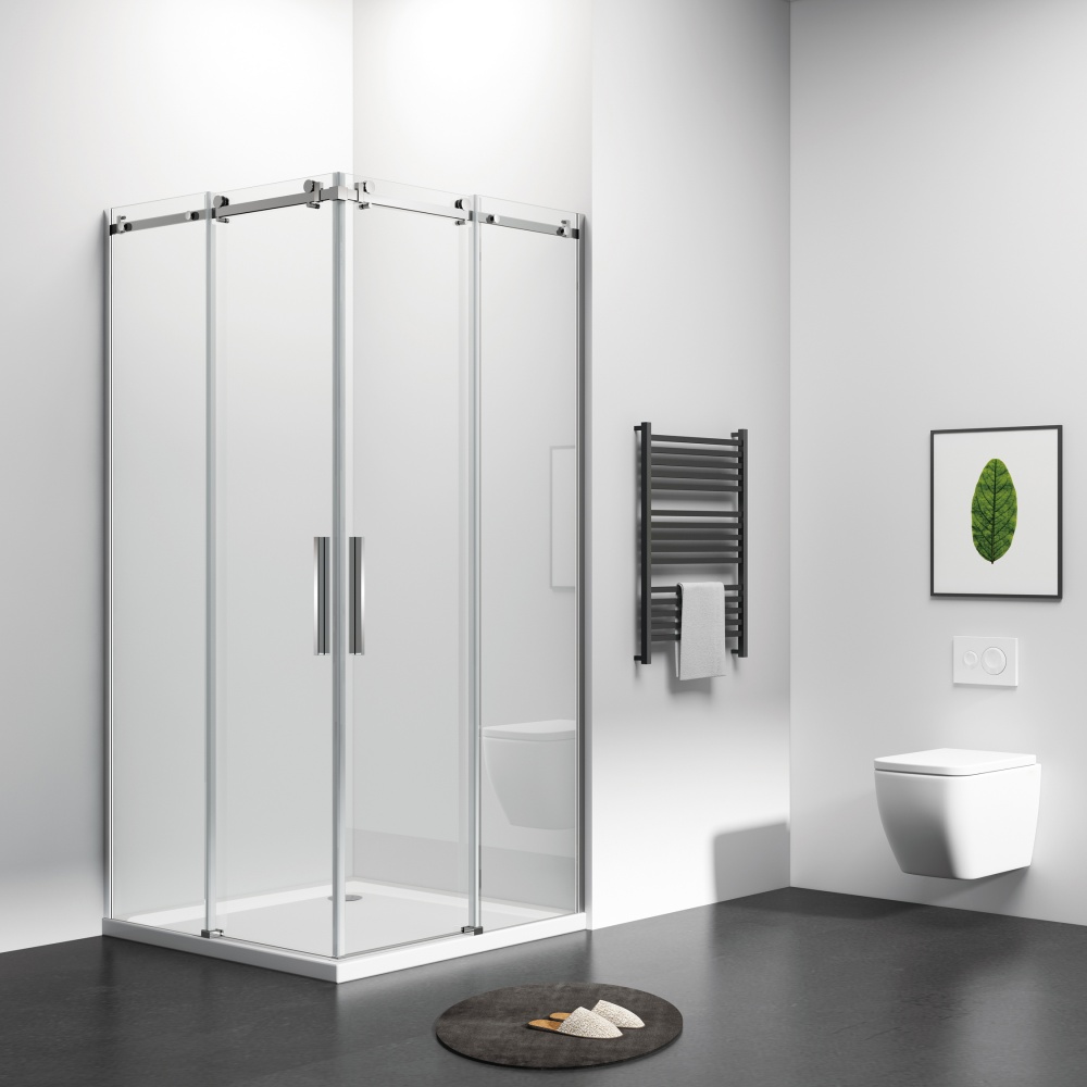 GD1902CH  Chrome Frameless Shower Box With CE certificate Glass