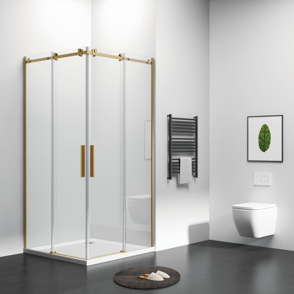 GD1902GD  Golden Frameless Shower Box With CE certificate Glass