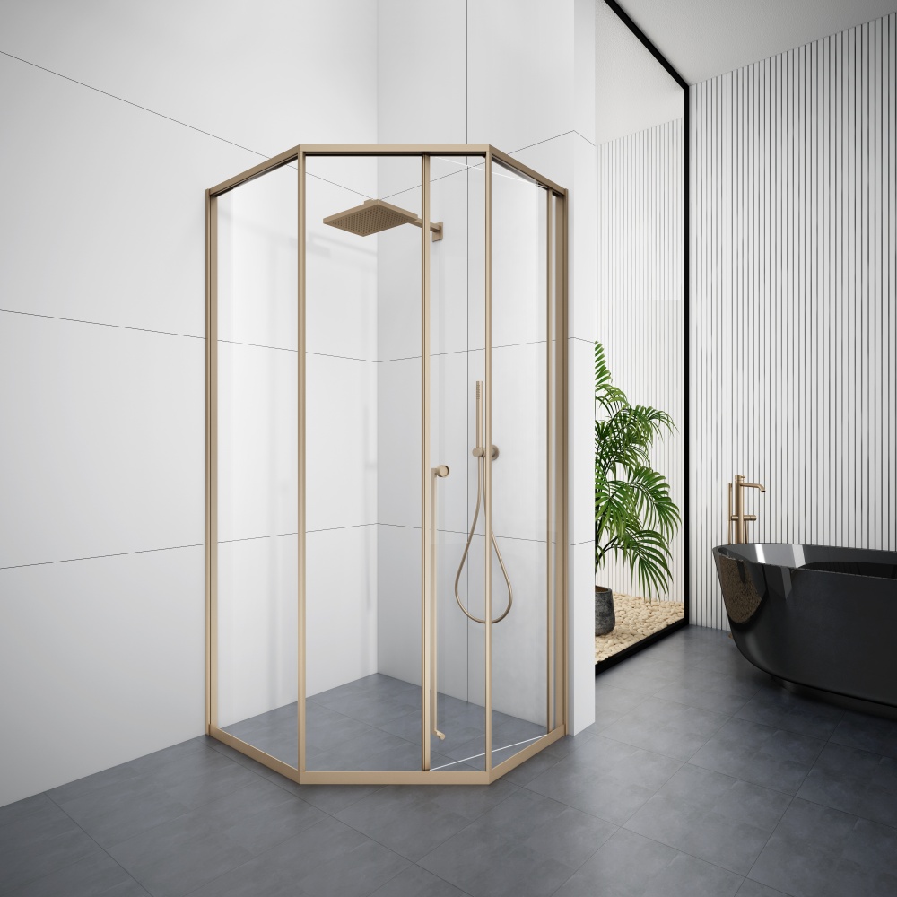 S2027CG Champagne gold Frame Shower Box With Inner Sliding Door
