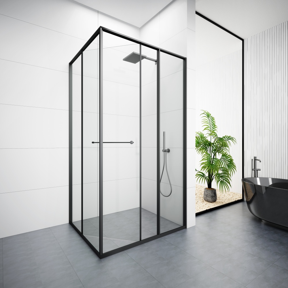 S3037L Black Revolving Door Shower Box