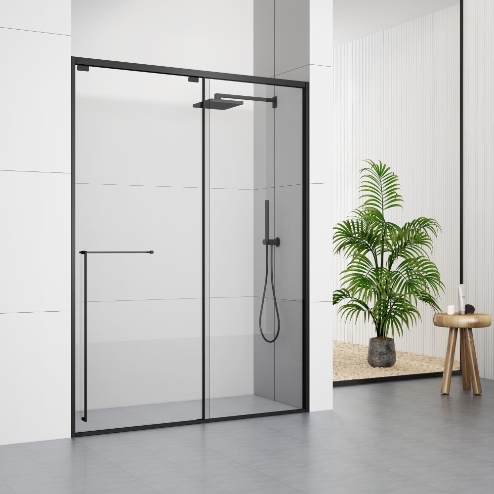 GD323BL Minimalist Design Shower Doors With Single Sliding door