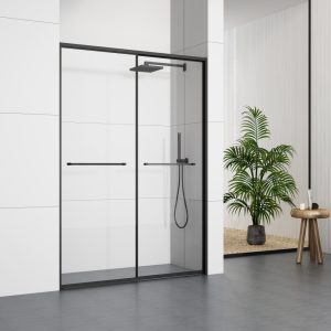 GD369BL  Minimalist Design Shower Doors With Two Sliding Doors