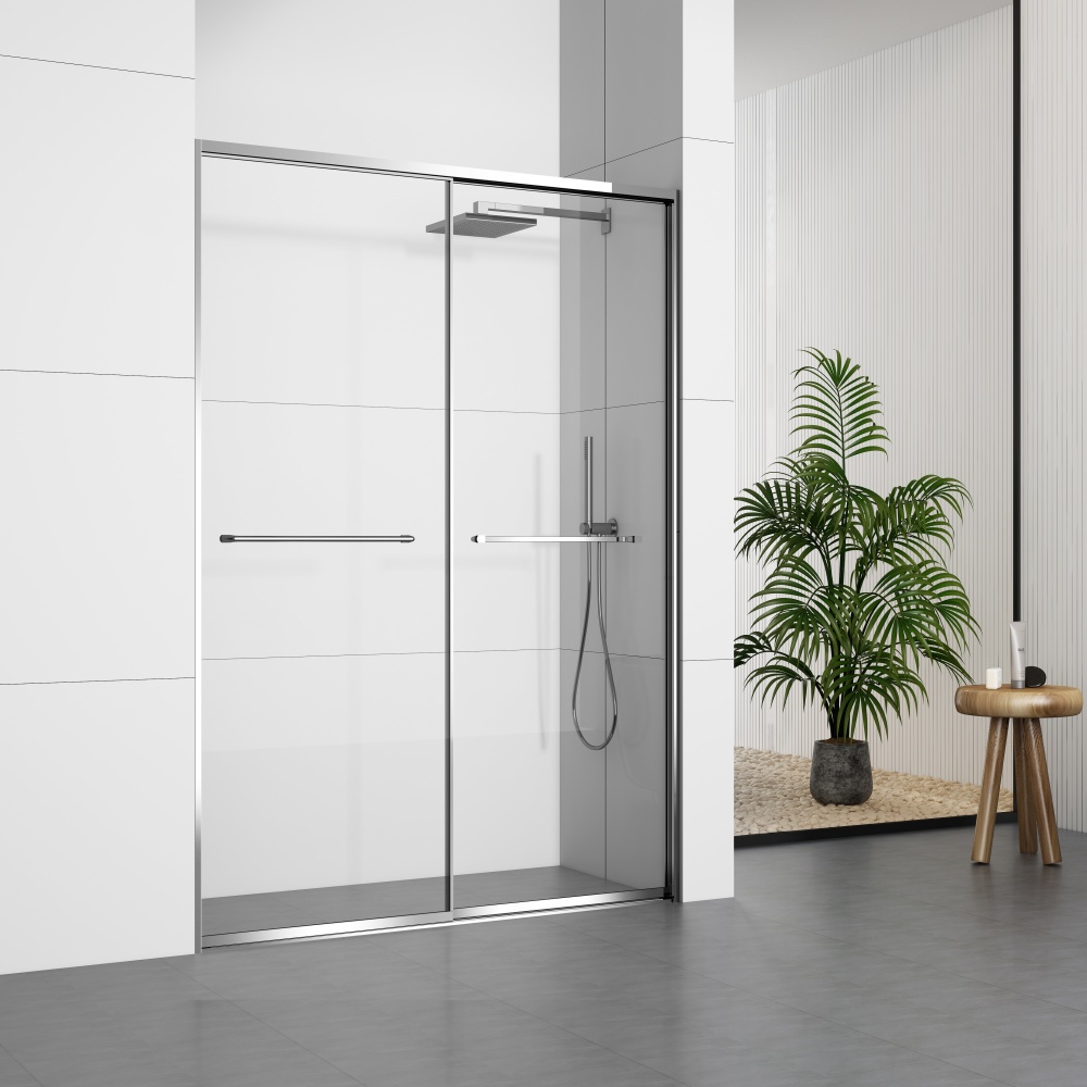 GD369CH  Minimalist Design Shower Doors With Two Sliding Doors