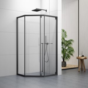 S5037BL Black Frame Shower Enclosure With Inner Sliding Door
