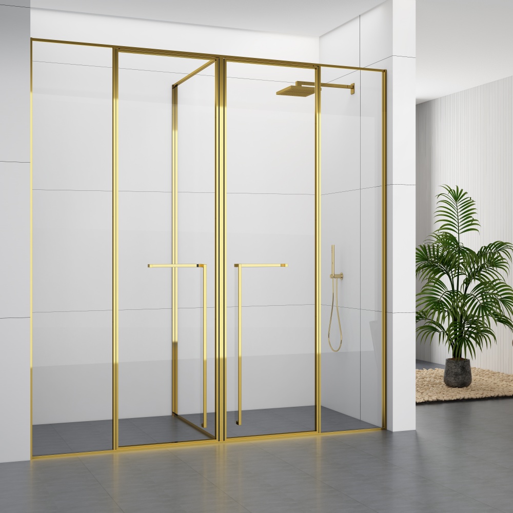 GD9027TGD Golden Minimalist Frame Shower Enclosure
