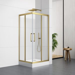 S5003GD 80X80/90X90/100X100cm Golden Frame Shower Enclosure With Shower Tray