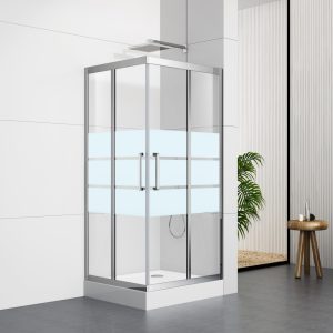 S5003S 80X80/90X90/100X100cm Chrom Frame Shower Enclosure With Shower Tray