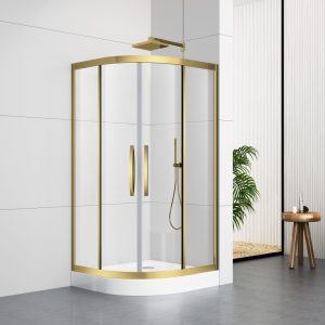 S5009GD 80X80/90x90/100x100cm Corner Golden Frame Shower Enclosure With Shower Tray