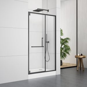 S5027 Matte Black Frame Pivot Shower Door