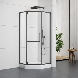 S5027Z Matte Black Frame Shower Cubicle With Tray