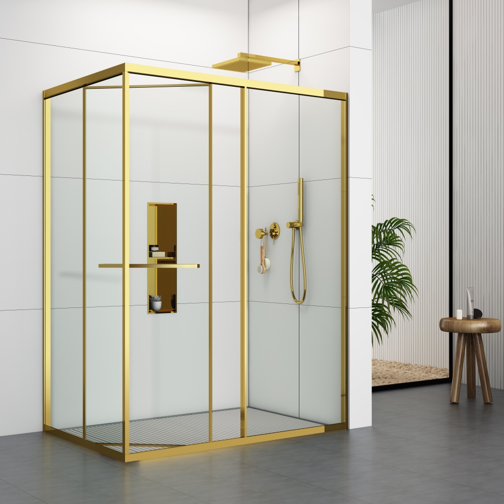 S5030GD Golden Pivot Door Shower Enclosure