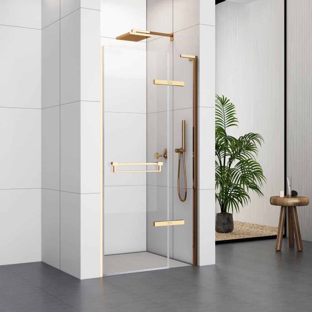 S6080DGD Golden Frame Single Hinge Shower Door