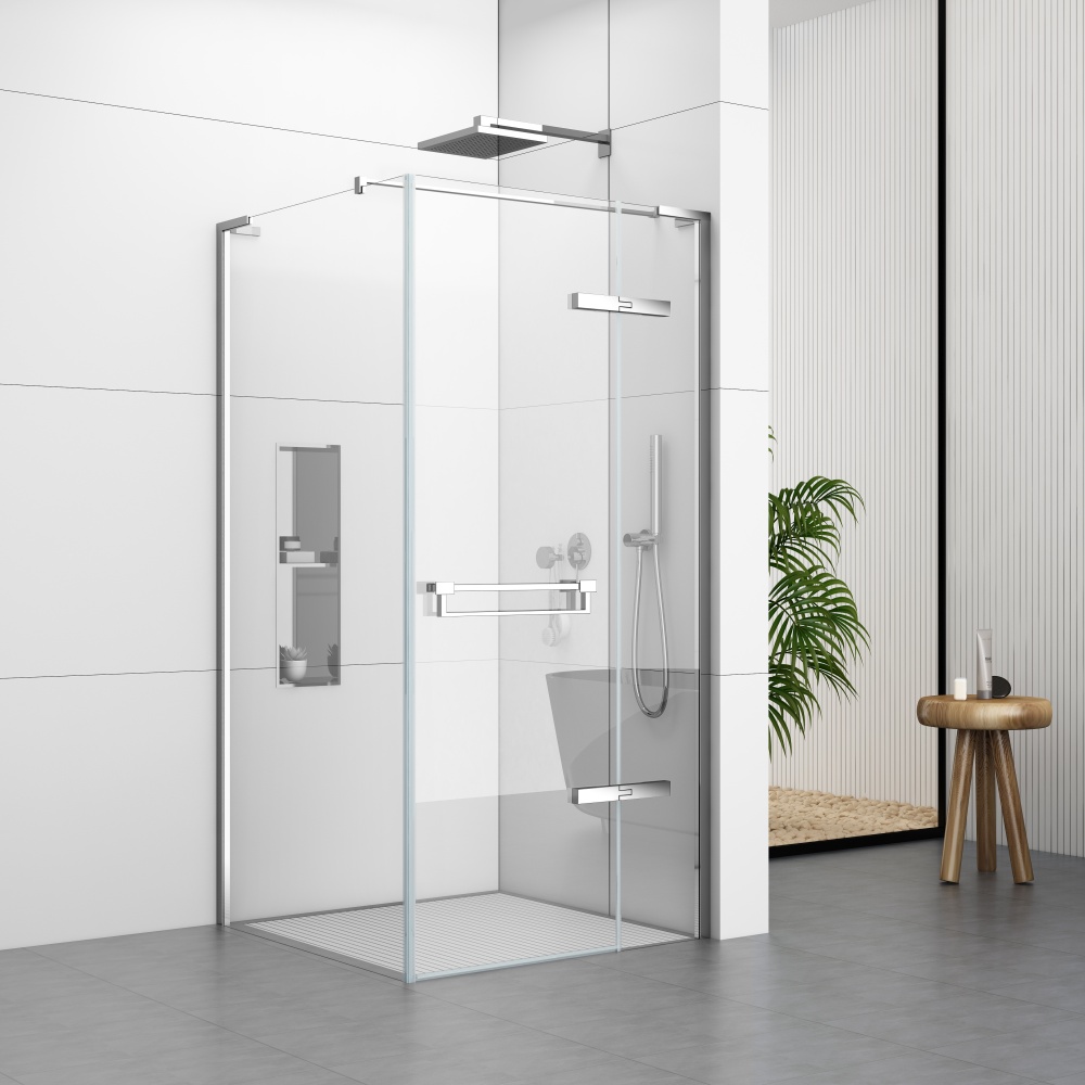 S6080LCH Chrome Shower Enclosure With Hinge Door