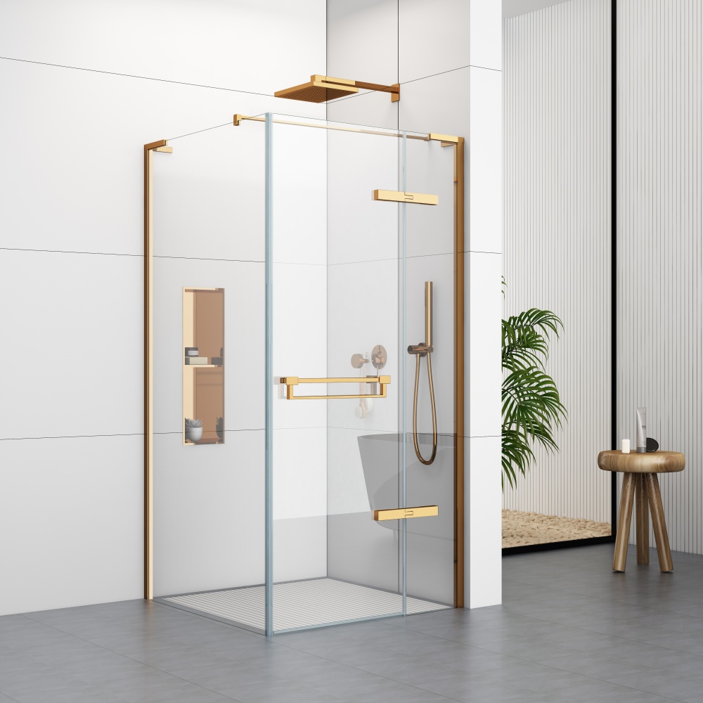 S6080LGD Chrome Shower Enclosure With Hinge Door