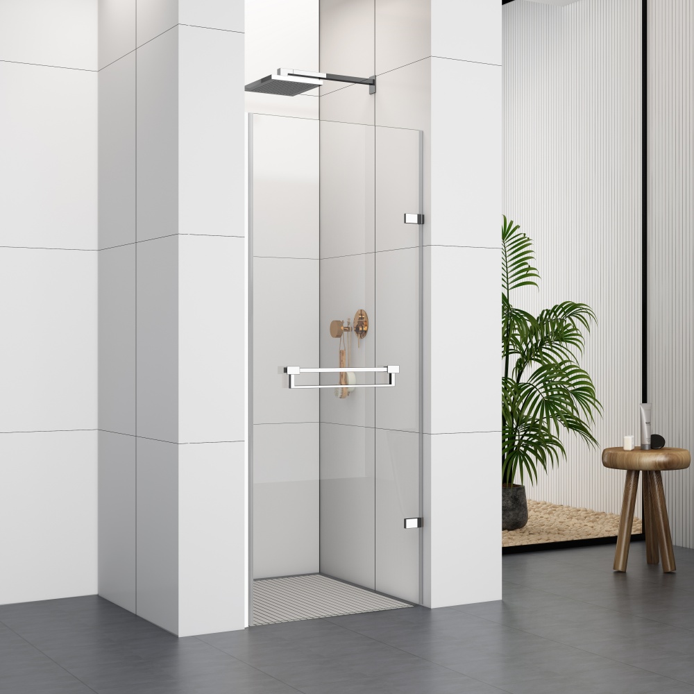 S6080SCH  Chrome Frame Single Hinge Shower Door
