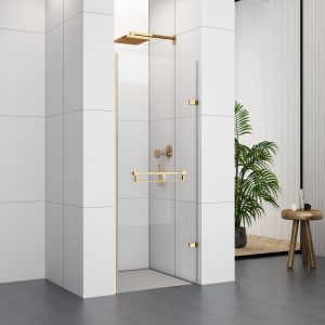 S6080SGD Golden Golden Frame Single Hinge Shower Door